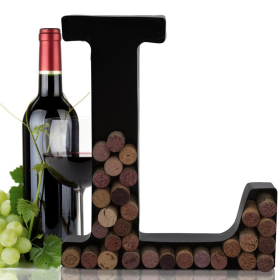 Made Easy Kit Metal Letter Wine Cork Holder w/Wall Mount Kit (Color: Letter L, size: Large (12"))