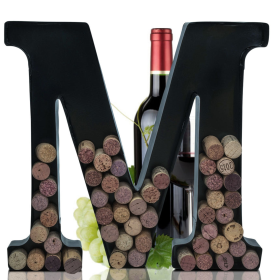 Made Easy Kit Metal Letter Wine Cork Holder w/Wall Mount Kit (Color: Letter M, size: Large (12"))