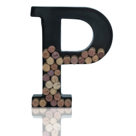 Made Easy Kit Metal Letter Wine Cork Holder w/Wall Mount Kit (Color: Letter P, size: Large (12"))