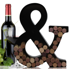 Made Easy Kit Metal Letter Wine Cork Holder w/Wall Mount Kit (Color: Symbol &, size: Large (12"))