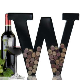 Made Easy Kit Metal Letter Wine Cork Holder w/Wall Mount Kit (Color: Letter W, size: Large (12"))