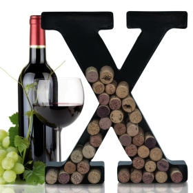 Made Easy Kit Metal Letter Wine Cork Holder w/Wall Mount Kit (Color: Letter X, size: Large (12"))