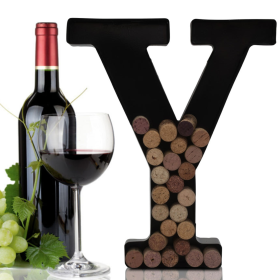 Made Easy Kit Metal Letter Wine Cork Holder w/Wall Mount Kit (Color: Letter Y, size: Large (12"))