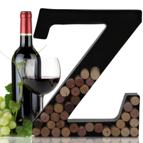 Made Easy Kit Metal Letter Wine Cork Holder w/Wall Mount Kit (Color: Letter Z, size: Large (12"))