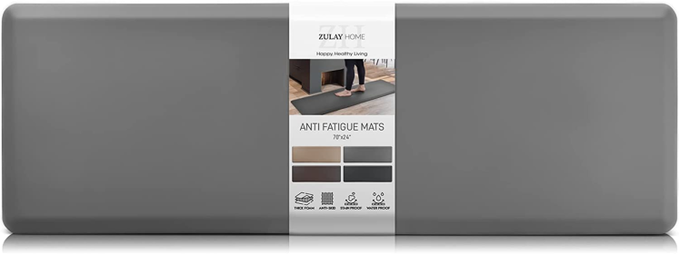 Zulay Home Anti Fatigue Mat (Color: BLK, size: 24X70)