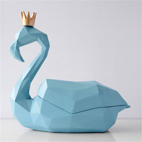 Swan Tissue Box Cover (Color: Blue)