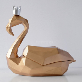 Swan Tissue Box Cover (Color: Gold)