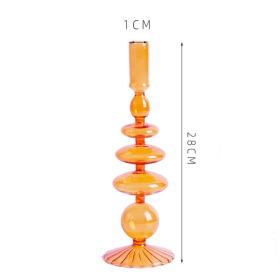 Nordic glass candle holder (Color: orange)