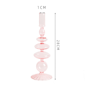 Nordic glass candle holder (Color: Pink)