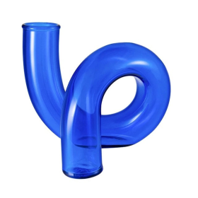 Loop Glass Vase/Candle Stick Holder (Color: Blue)