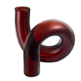 Loop Glass Vase/Candle Stick Holder (Color: Chocolate)