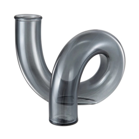 Loop Glass Vase/Candle Stick Holder (Color: Dark Grey)