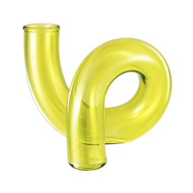 Loop Glass Vase/Candle Stick Holder (Color: yellow)