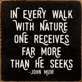 In every walk with nature... - John Muir (Color: Old Black)