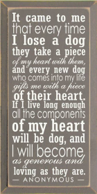 It Came to Me Dog Memorial Wood Sign (Color: Old Anchor Gray)