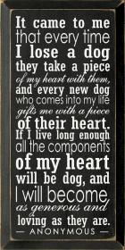 It Came to Me Dog Memorial Wood Sign (Color: Old Black)