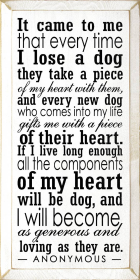 It Came to Me Dog Memorial Wood Sign (Color: Old Cottage White)