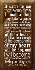 It Came to Me Dog Memorial Wood Sign (Color: Walnut Stain)