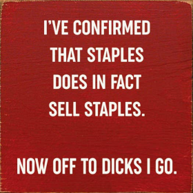 I've confirmed that Staples does in fact sell staples... (Color: Old Red)