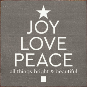 Joy Love Peace (tree shape) (Color: Old Anchor Gray)