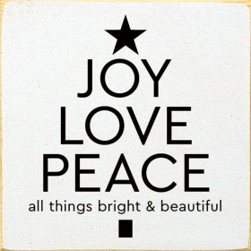 Joy Love Peace (tree shape) (Color: Old Cottage White)