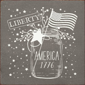 Liberty - America 1776  (Mason Jar) (Color: Anchor Gray)