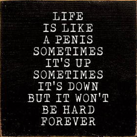 Life Is Like A Penis Sometimes It's Up Sometimes It's Down (Color: Old Black)