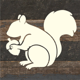 Squirrel Icon... Wood Sign (Color: ES - Espresso Brown with Cream Print, size: 6x6)