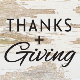 Thanks + Giving... Wood Sign (Color: ES - Espresso Brown with Cream Print, size: 6x6)