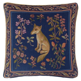 Cushion Cover Art Fox (Color: Blue, size: W45X45Cm(W18X18Inch))