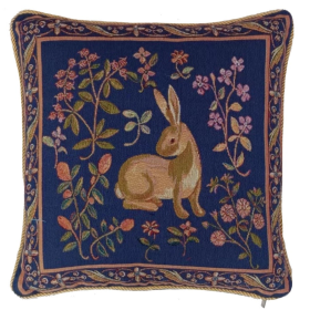 Cushion Cover Art Rabbit (Color: Blue, size: W45X45Cm(W18X18Inch))