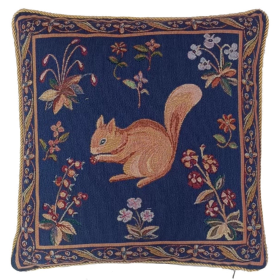 Cushion Cover Art Squirrel (Color: Blue, size: W45X45Cm(W18X18Inch))