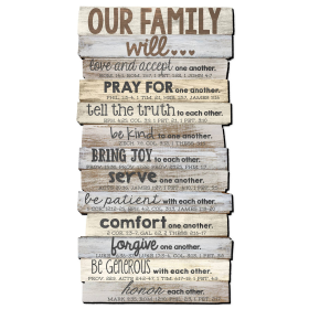 Our Family Will Stacked Wood Wall Plaque (size: large)