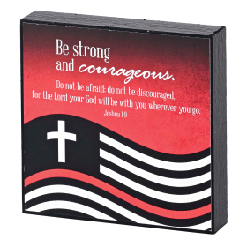 Tabletop Plaque Firefighter Strong (size: 4x4)