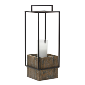 Wood Candle Holder with Metal Frame (size: 21.5"H)