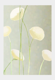 Art Print (Color: Cream Flowers on Mist, size: large)