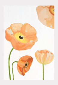 Art Print (Color: Peach Poppies on Snow, size: large)