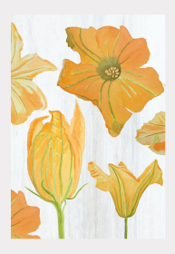 Art Print (Color: Pumpkin Flowers on Snow, size: large)