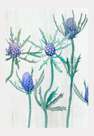 Art Print (Color: Purple Thistle on Snow, size: large)