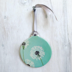 Room Ornament (Color: Dandelions on Aqua)