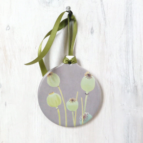 Room Ornament (Color: Poppy Pods on Grey)