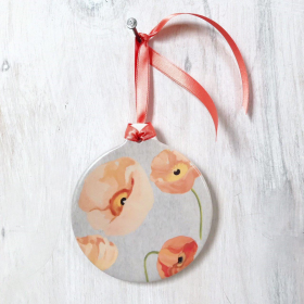 Room Ornament (Color: Peach Poppies on Grey)