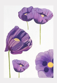 Art Print (Color: Purple Poppies on Snow, size: small)