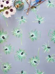 Wallpaper (Color: Thistle on Grey, size: 2' x 27' Roll)