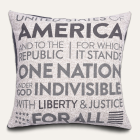 Patriotic Design Printed Throw Pillow Cover (size: 19 x 18 Inches)