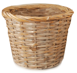 7" Rattan Pot Cover (Color: Whitewash)