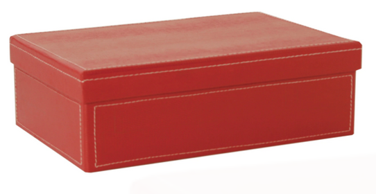 9.5" Paperboard Box With Lid (Color: Red)