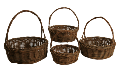 Set Of 4 Willow Baskets (Color: Unpeeled)