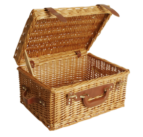 Willow Picnic Basket (Color: Brown, size: 16")