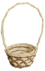 Woodchip, Willow & Vine Handled Basket (Color: White, size: 6")